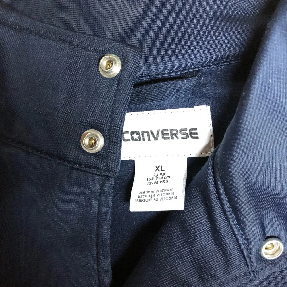 Converse Navy Bomber Jacket with Red & Blue Sleeve Stripes